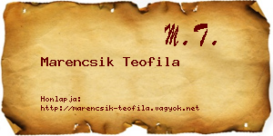 Marencsik Teofila névjegykártya